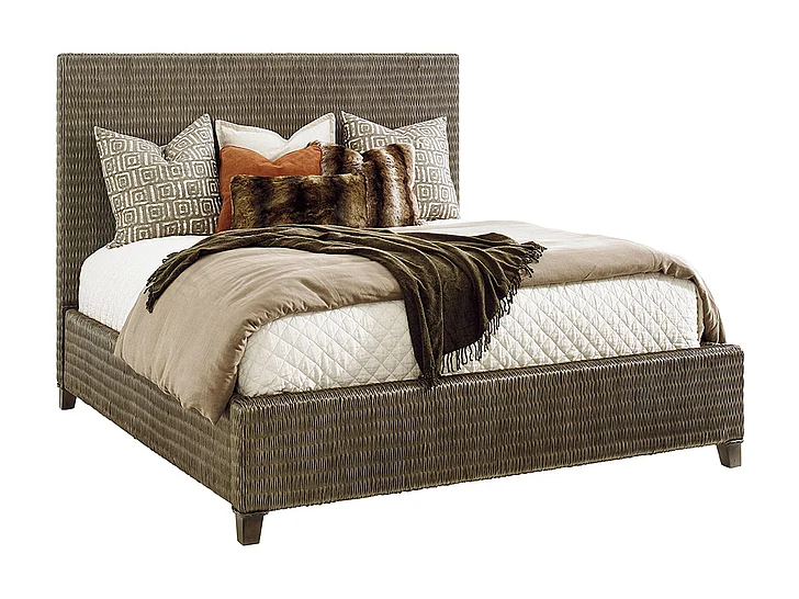 Tommy Bahama Home Cypress Point Cal King Driftwood Isle Woven Platform Bed in Smoke Gray 01-0562-135c
