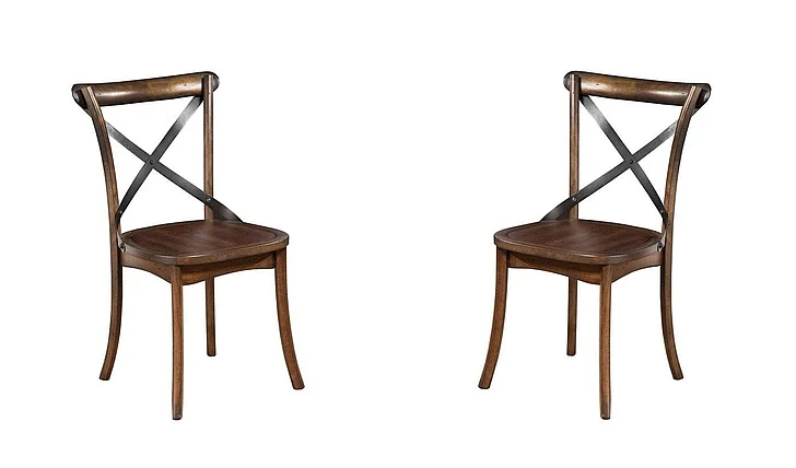 Alpine Furniture Arendal Side Chairs (Set of 2) in Burnished Dark Oak 5672-02