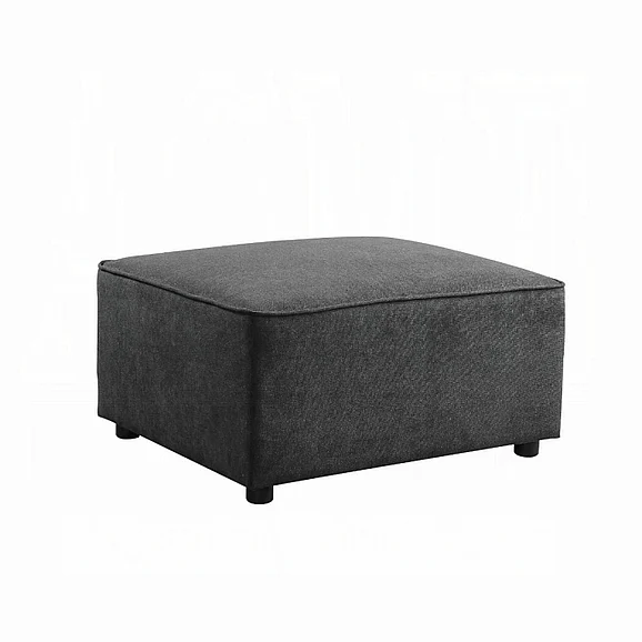 ACME Silvester Ottoman in Gray Fabric 56876