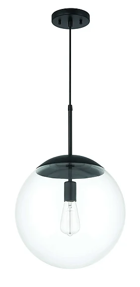Craftmade Gaze 12" 1 Light Pendant in Flat Black 56892-FB