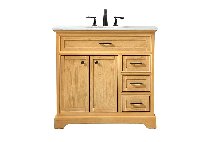 Elegant 36 In. Single Bathroom Vanity in Natural Wood VF15036NW