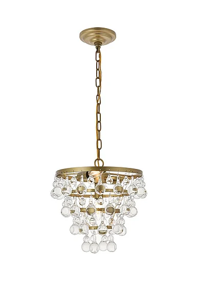 Elegant Kora 3 Light Brass Pendant LD5016D13BR CLOSEOUT