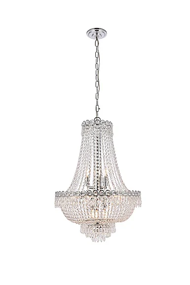 Elegant Century 12 Light Chrome Chandelier Clear Royal Cut Crystal V1900D20C/RC