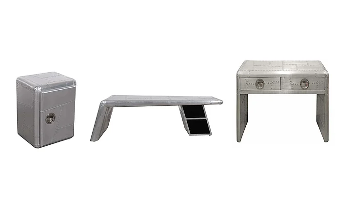 Moti Furniture Pilot 3pc Cocktail Table Set in Silver 57003005-OCC