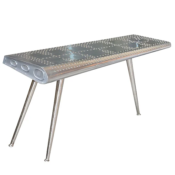 Moti Furniture Aviator Console Table in Silver