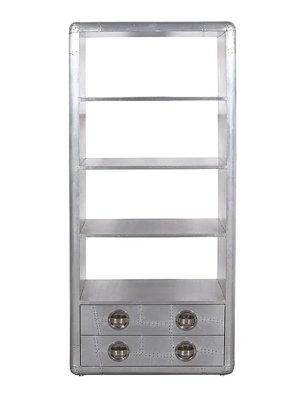 Moti Furniture Pilot Bookcase in Silver 57008002