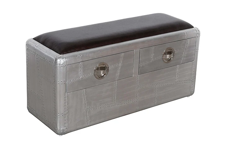 Moti Furniture Pilot Bench in Silver 57010001