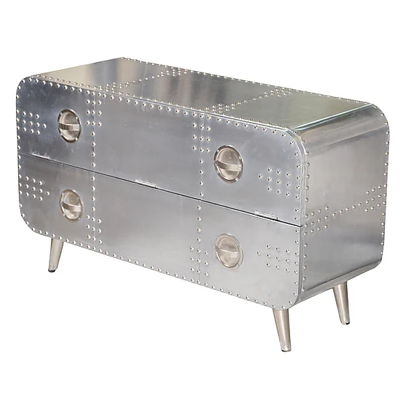 Moti Furniture Aviator Tv Console in Silver