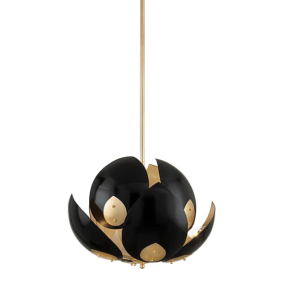 Hudson Valley Lighting Lotus Chandelier 5708-GL/BK