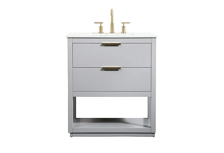 Elegant 30 In. Single Bathroom Vanity in Grey VF19230GR CLOSEOUT