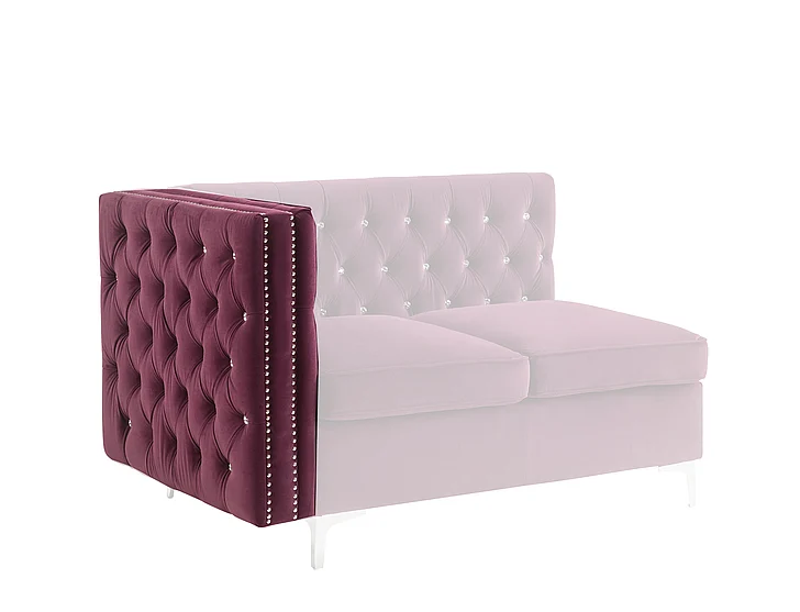 Acme Furniture Jaszira Modular Left Facing & Right Facing Arm in Burgundy Velvet 57330