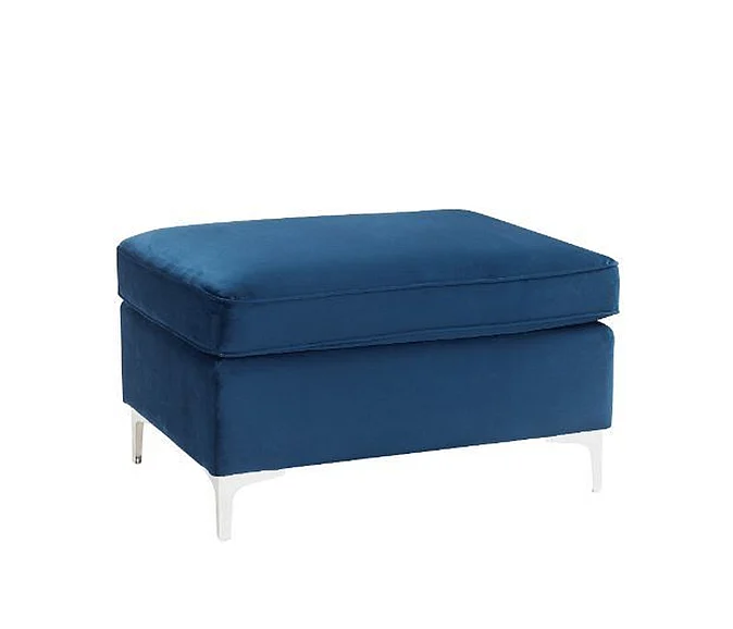 Acme Furniture Jaszira Ottoman in Blue Velvet 57345
