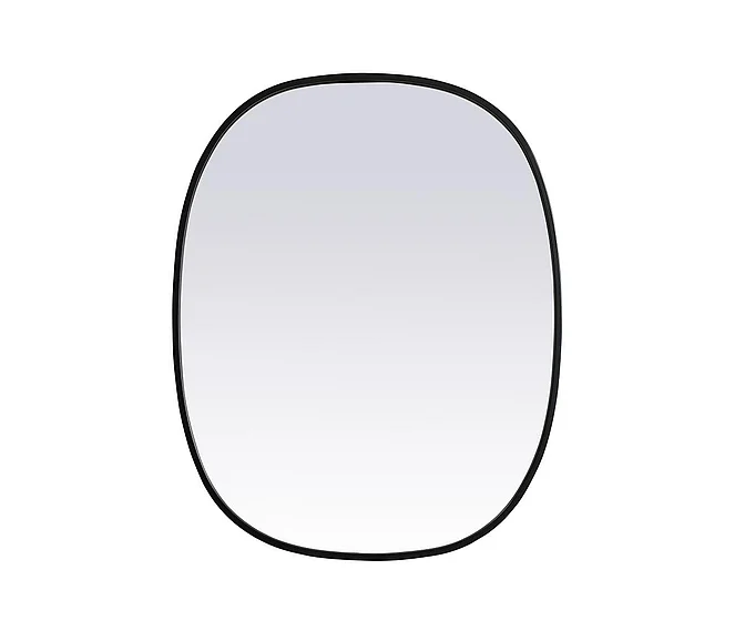 Elegant Metal Frame Oval Mirror 24X30 In. in Black MR2B2430BLK