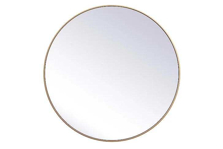 Elegant Metal Frame Round Mirror 45 In. in Brass MR4845BR