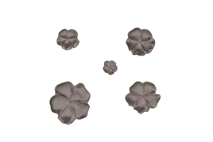 UMA Black Stoneware Eclectic Wall Decor, Set of 5 11 x 11 x 1 | 57445 CLOSEOUT
