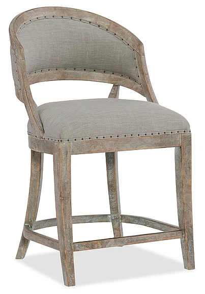 Hooker Furniture Boheme Garnier Barrel Back Counter Stool in Light Wood 5750-25350-MWD