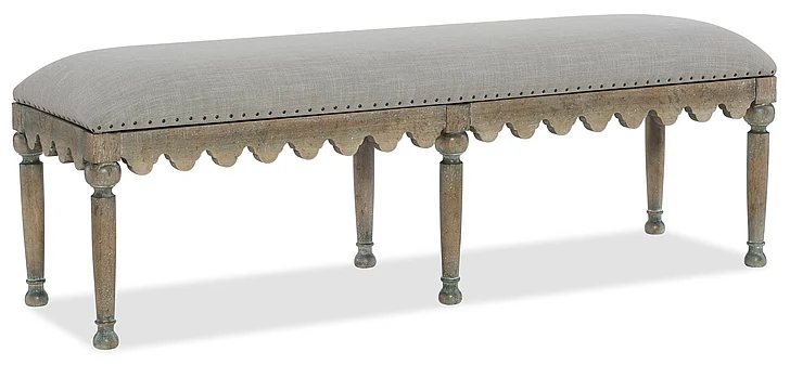 Hooker Furniture Boheme Madera Bed Bench in Light Wood 5750-90019-MWD