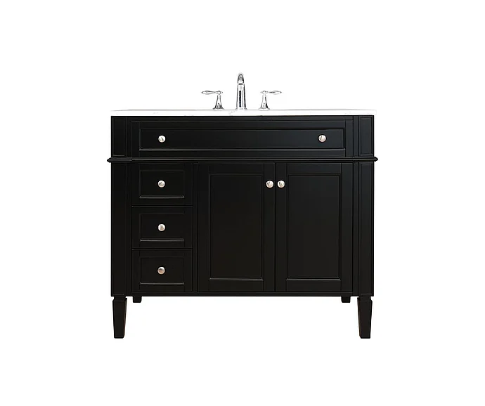 Elegant 40 In. Single Bathroom Vanity in Black VF12540BK