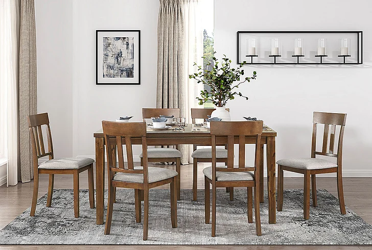 Homelegance Prineville 7-Piece Pack Dinette Set in Cherry 5762
