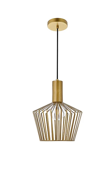 Elegant Ronnie 1 Light Brass Pendant LD2414BR