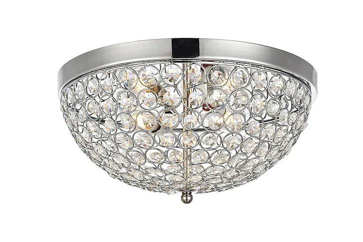 Elegant Taye Collection Flushmount D13.5 H6.3 LT:3 Chrome Finish LD5012F13C CLOSEOUT