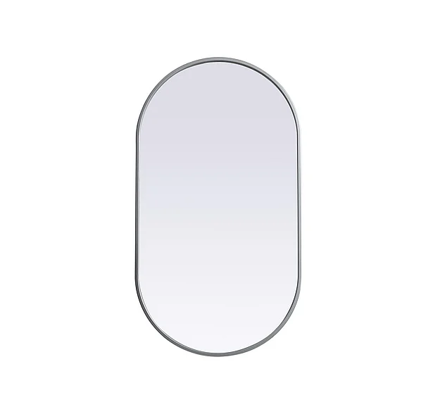 Elegant Metal Frame Oval Mirror 20X36 In. in Silver MR2A2036SIL