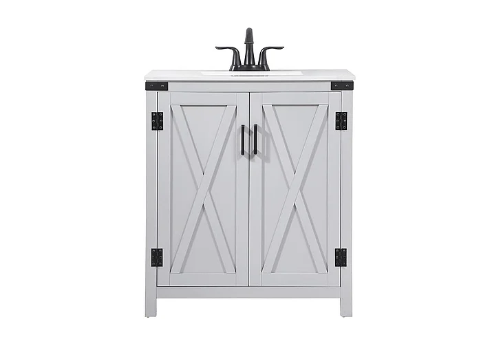 Elegant 30 In. Single Bathroom Vanity in Grey VF90230GR