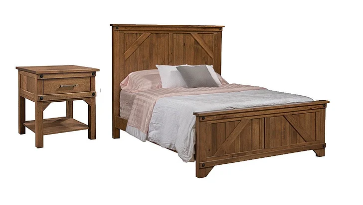 Troyer Ridge Cambridge 2pc Bedroom Set in Rustic Hickory