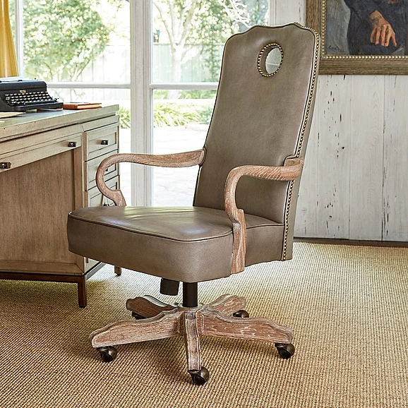 Ambella Home Queen Anne Desk Chair in Oak 58013-330-002