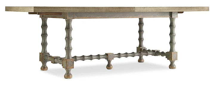 Hooker Furniture Ciao Bella 84" Trestle Table in Natural/Gray 5805-75200-85