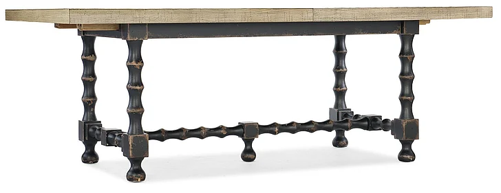 Hooker Furniture Ciao Bella 84" Trestle Table in Natural/Black 5805-75200-86