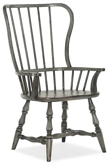 Hooker Furniture Ciao Bella Spindle Back Arm Chair (Set of 2) in Gray 5805-75301-96