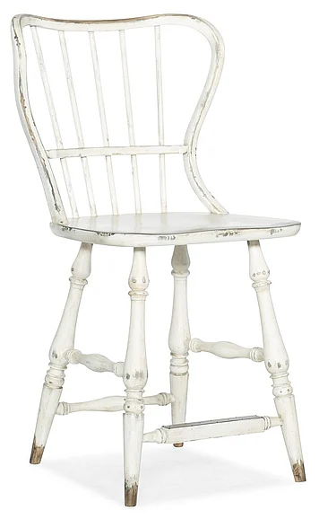 Hooker Furniture Ciao Bella Spindle Back Counter Stool in White 5805-75351-02