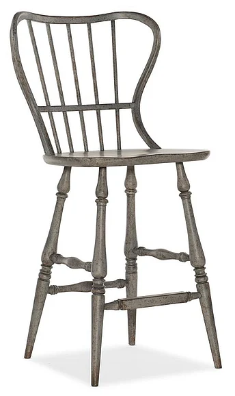 Hooker Furniture Ciao Bella Spindle Back Bar Stool in Speckled Gray 5805-75361-96