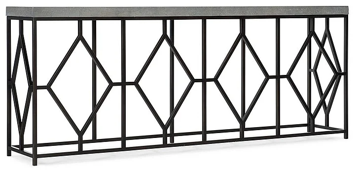 Hooker Furniture Ciao Bella Metal and Faux Concrete Console Table in Gray 5805-85002-00