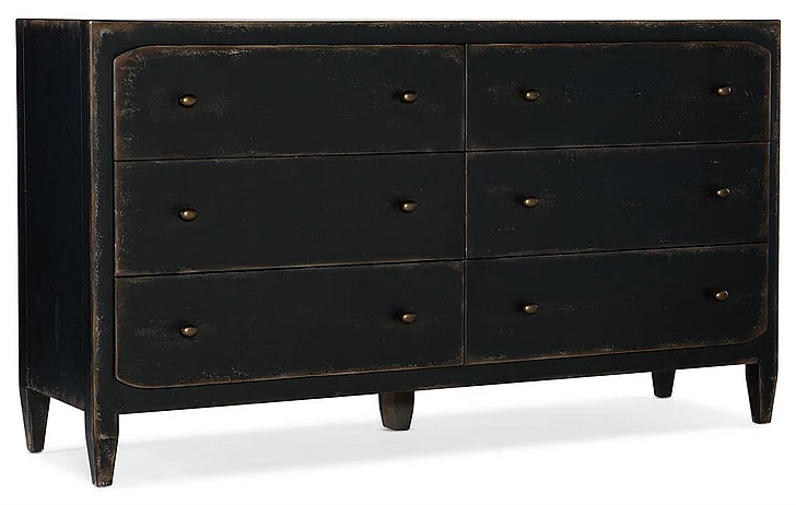 Hooker Furniture Ciao Bella Six-Drawer Dresser in Black 5805-90002-99