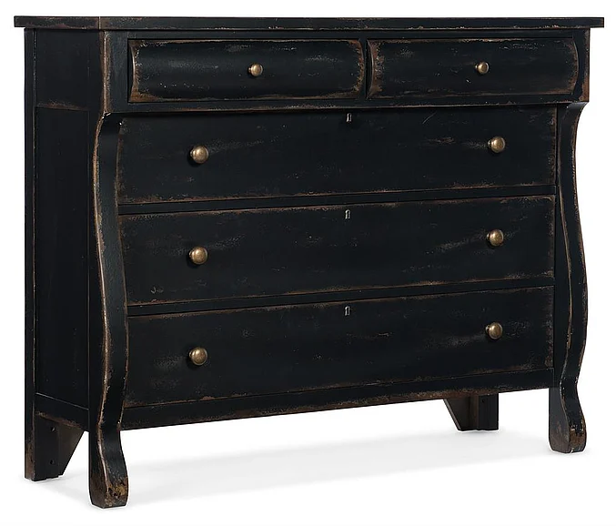 Hooker Furniture Ciao Bella Five-Drawer Bureau in Black 5805-90011-99