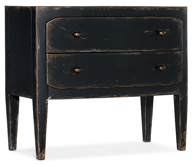 Hooker Furniture Ciao Bella Two-Drawer Nightstand in Black 5805-90016-99