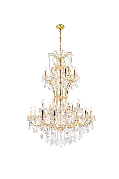 Elegant Maria Theresa 36 Light Gold Chandelier Clear Royal Cut Crystal 2800D46G/RC