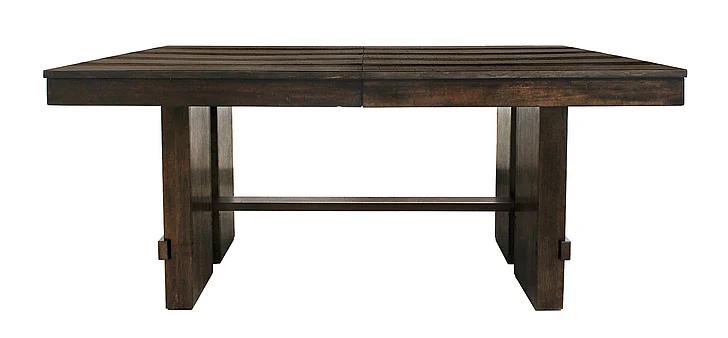 Moti Furniture Dale Extendable Dining Table in Solid Acacia Wood with Antique Brown Finish 58102001A