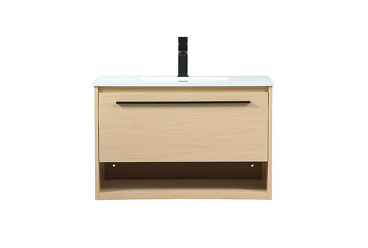 Elegant 30 In. Single Bathroom Vanity in Maple VF43530MMP