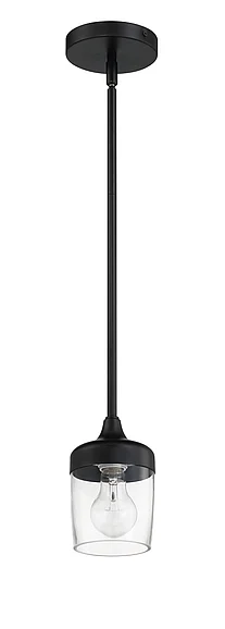 Craftmade Wrenn 1 Light Mini Pendant in Flat Black 58191-FB