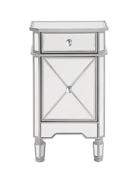 Elegant Vanity Table 42 In. x 18 In. x 31 In. in Silver Paint MF6-1006S