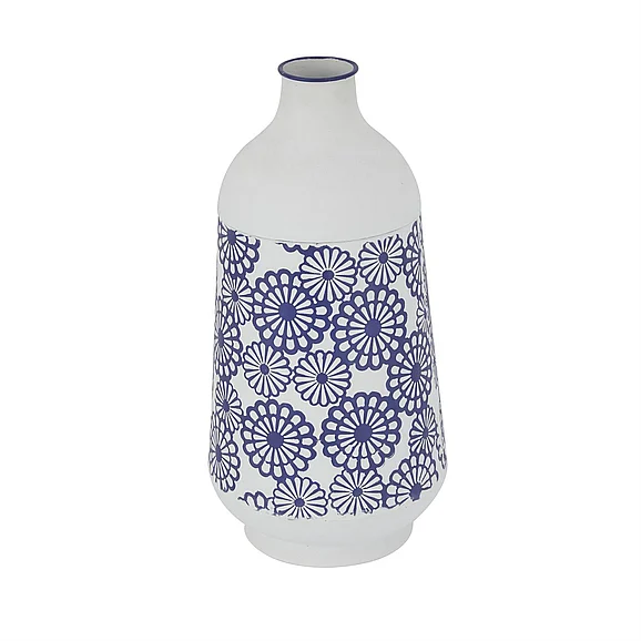 UMA Blue Metal Vase, 8" x 8" x 16" | 58724 CLOSEOUT