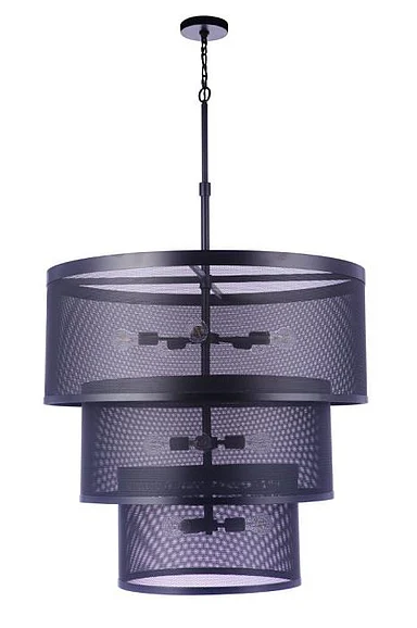 Craftmade Mesh 12 Light Pendant in Flat Black 58992-FB