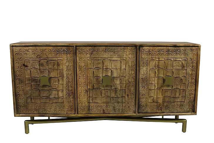 Moti Furniture Redondo Larkin 3-Door Sideboard in Natural