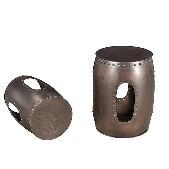 Moti Furniture Redondo Baton 2pc Occasional Tables in Copper 59012001