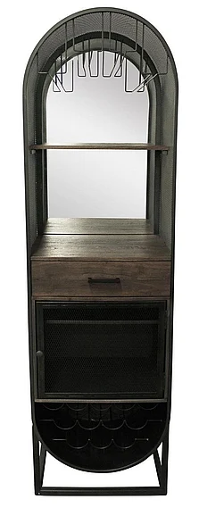 Moti Furniture Felix Tall Wine Cabinet in Black 59021001