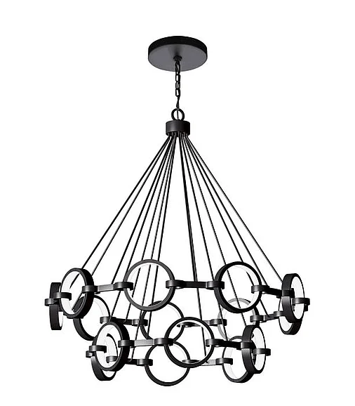 Craftmade Context 15 Light LED Chandelier in Flat Black 59315-FB-LED