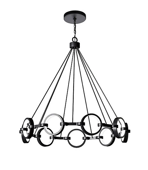 Craftmade Context 9 Light LED Chandelier in Flat Black 59329-FB-LED